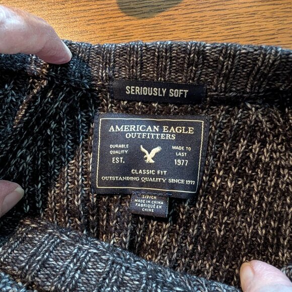 American Eagle Sweater Seriously Soft Gray Knit Size Small - Picture 9 of 10